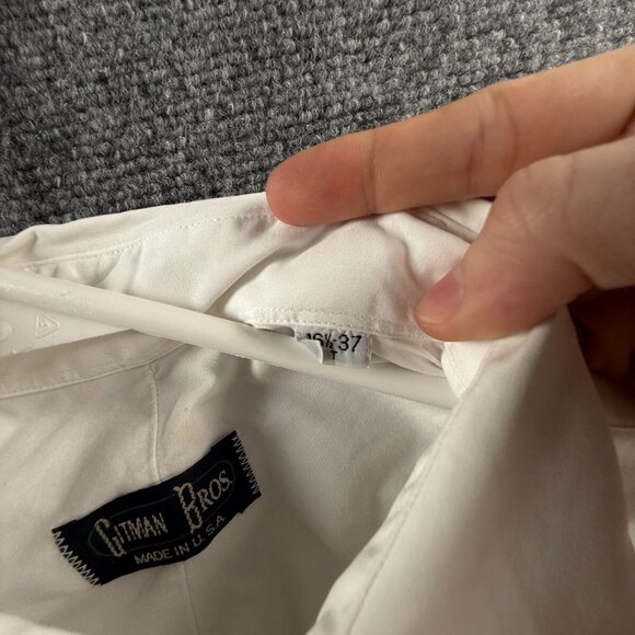 VTG Gitman Bros Tuxedo Shirt Men 16.5 37 Tall White Formal Dress Shirt USA Made - Picture 9 of 16